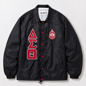 Delta Sigma Theta Crossing Line Jacket DST 2XL Black Red Probate Greek Sorority